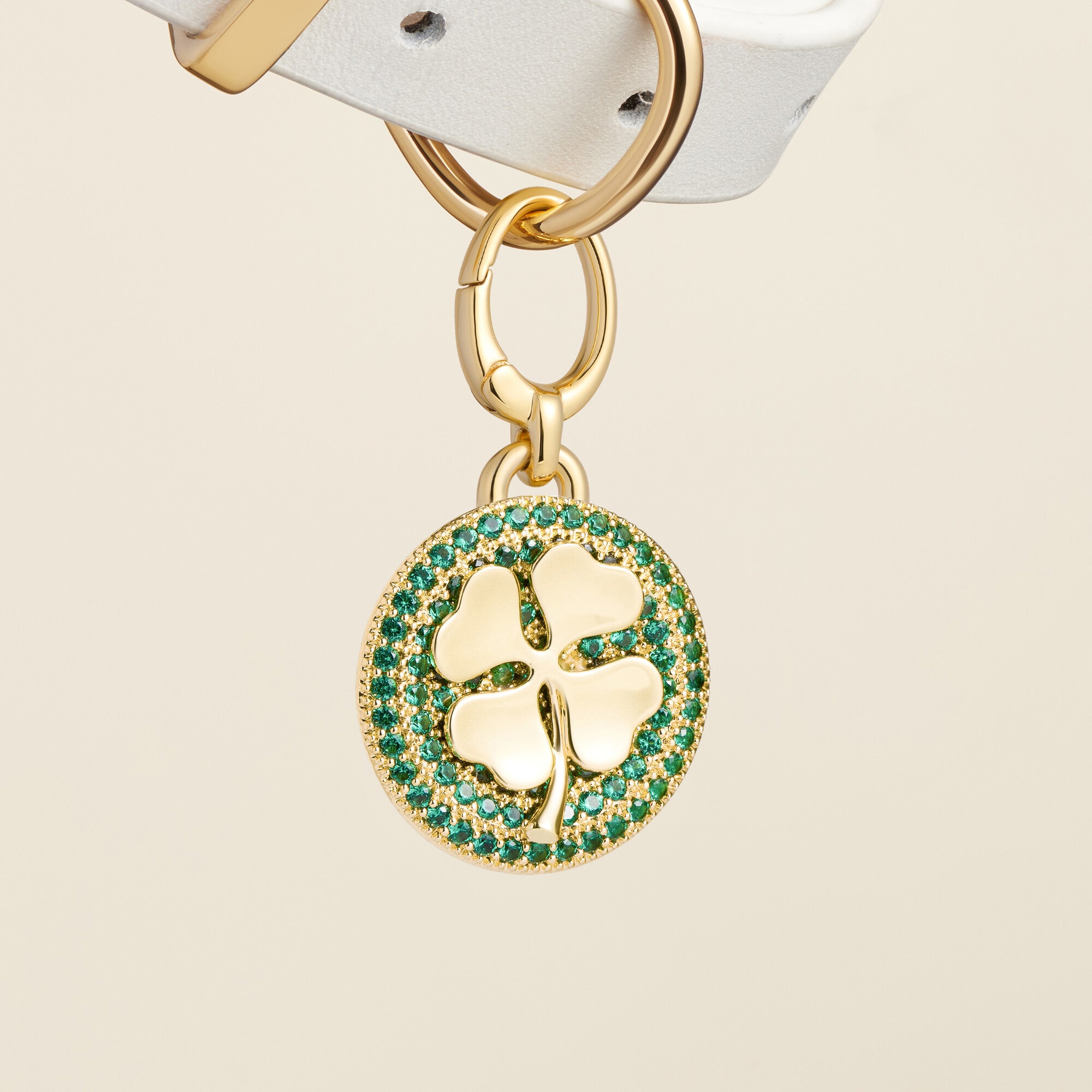 Lucky Four Leaf Clover Pet ID Tag