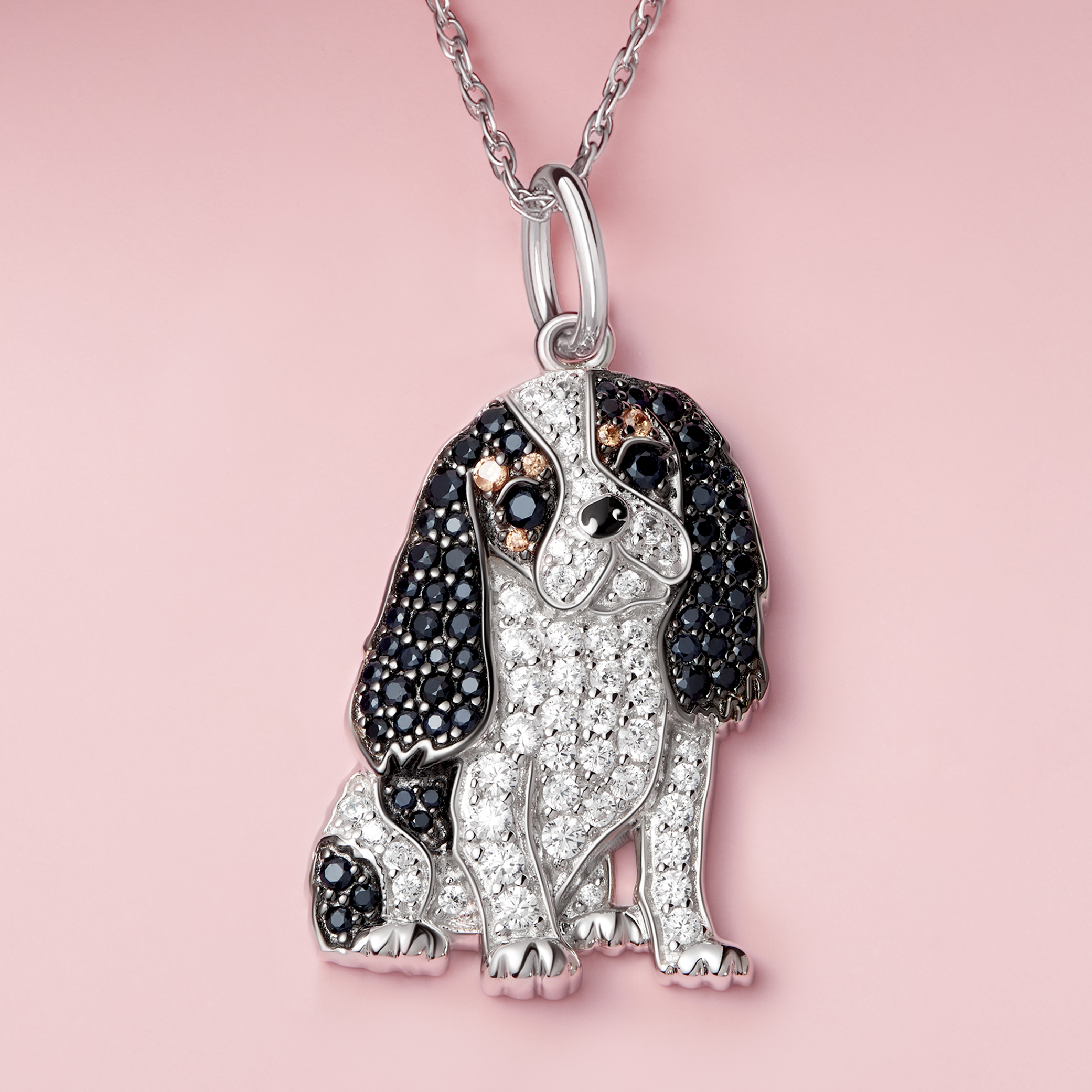 Cavalier King Charles Sterling Silver Pendant Necklace Scamper