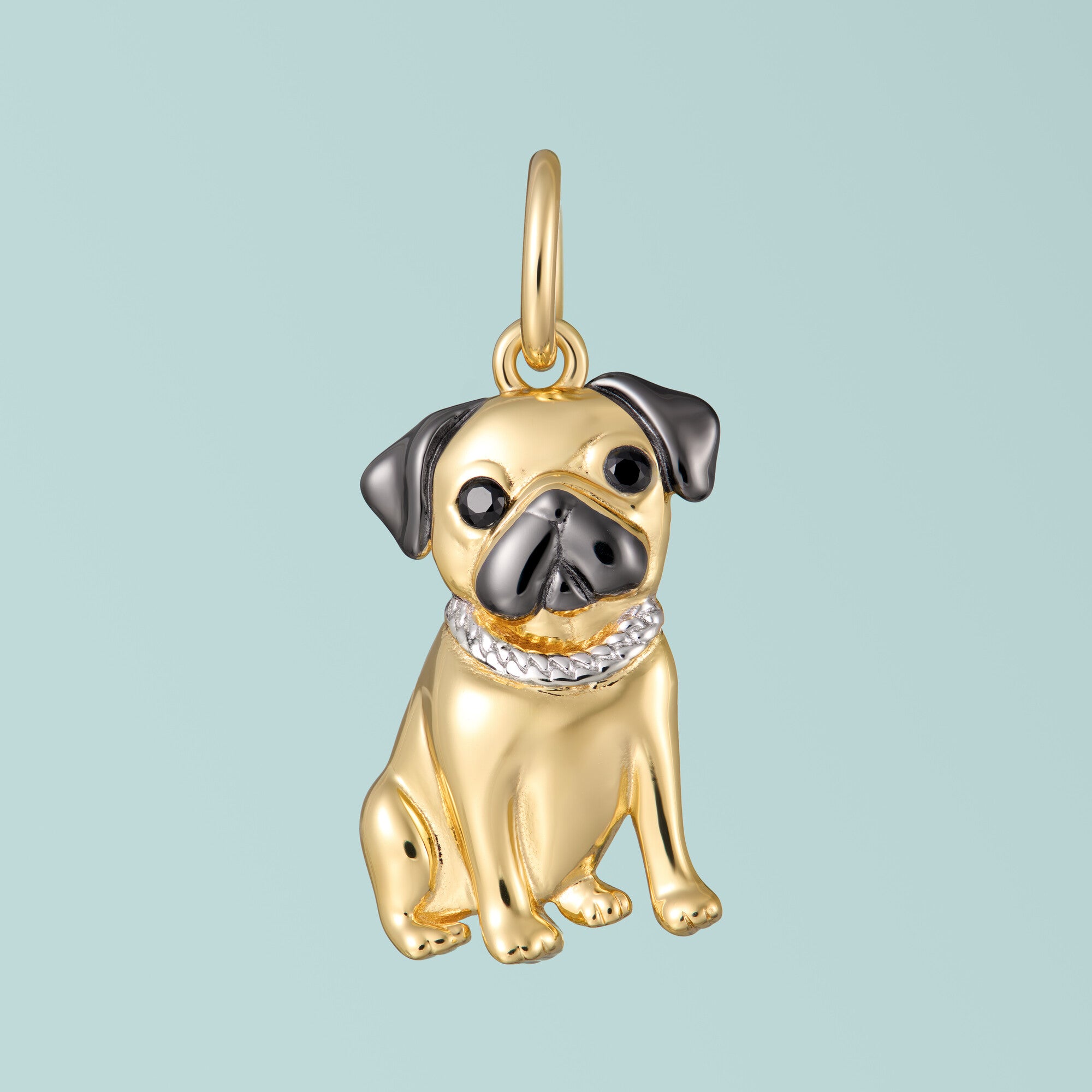 Vakkancs Pug (dog 2024 breed) pin - solid sterling silver or bronze