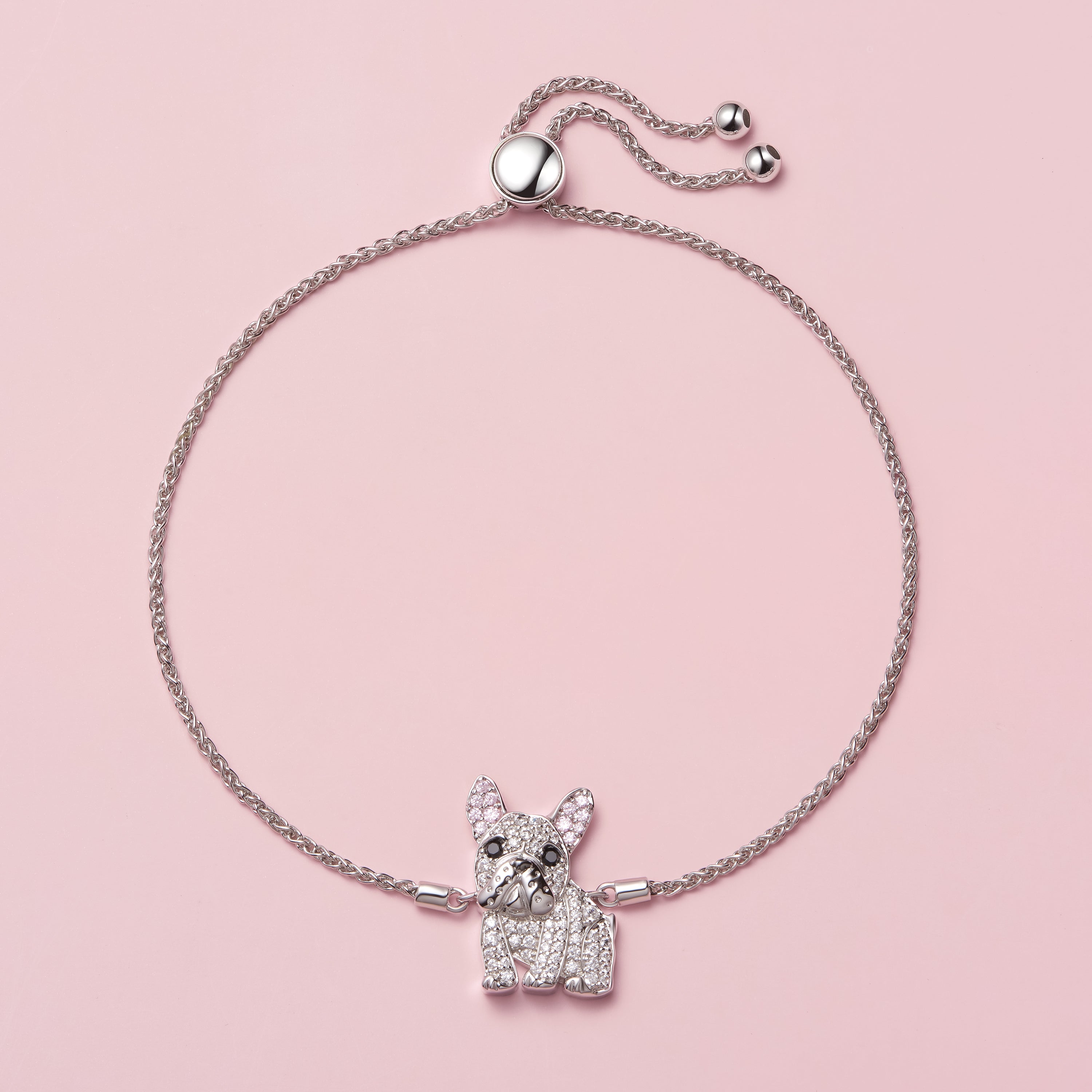 French Bulldog Sterling Silver Bolo Bracelet