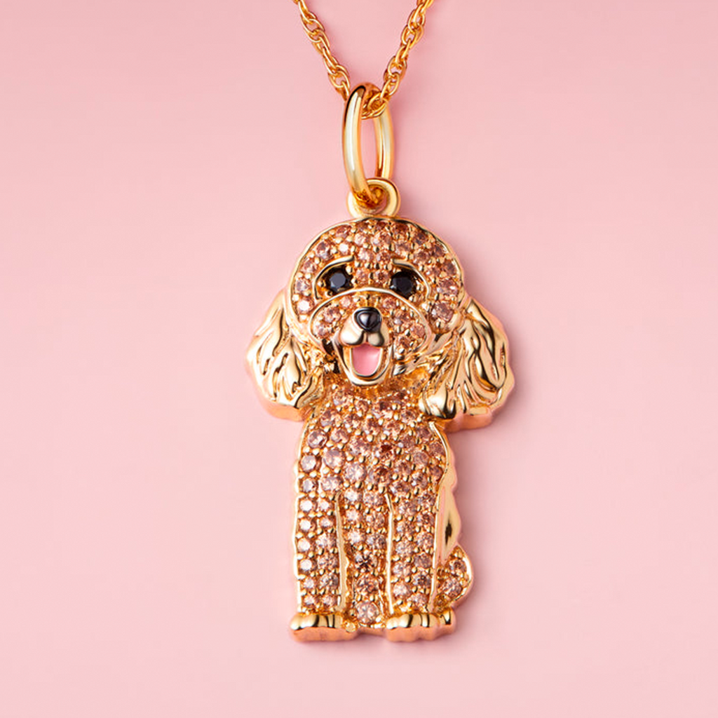 Necklace Charm Poodle, Dog Collar Poodle