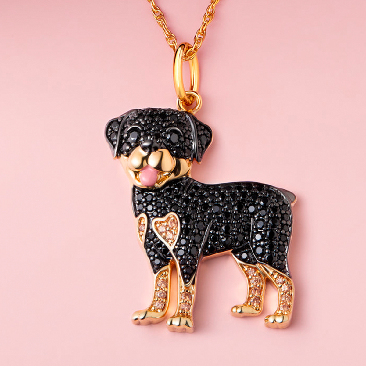 Rottweiler Sterling Silver Pendant Necklace