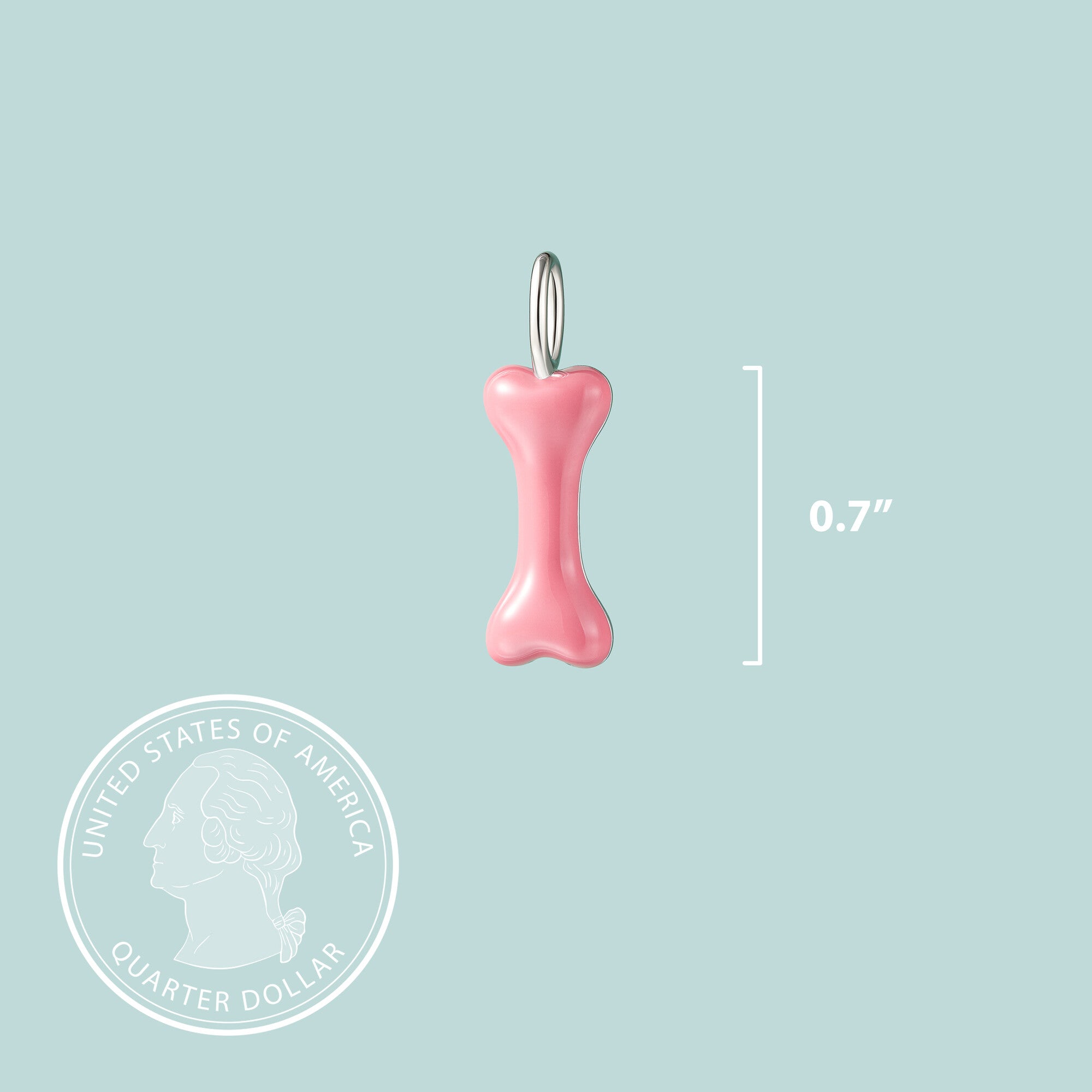 Pink Dogbone Sterling Silver Charm