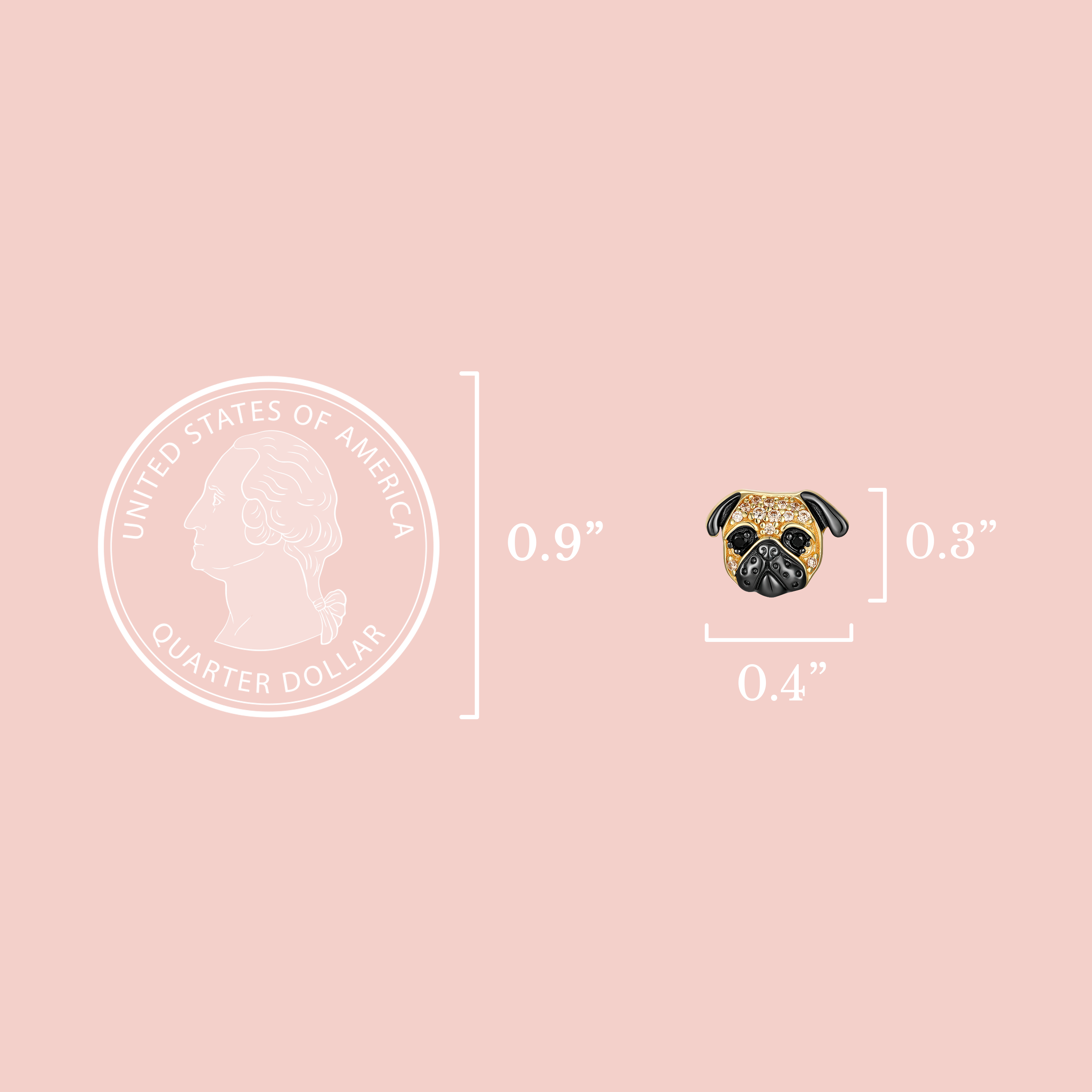 Pug Sterling Silver Stud Earrings