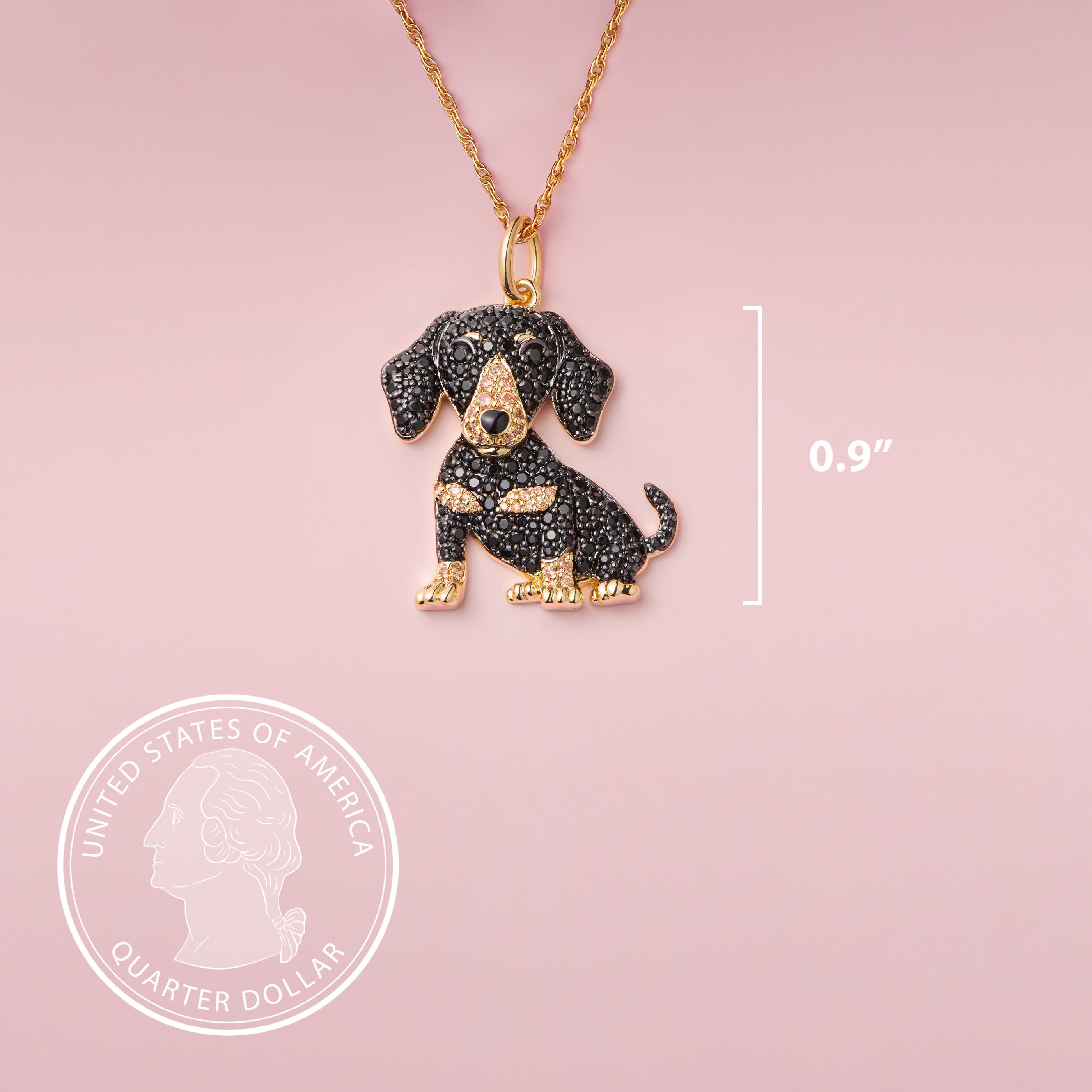Dachshund Sterling Silver Pendant Necklace