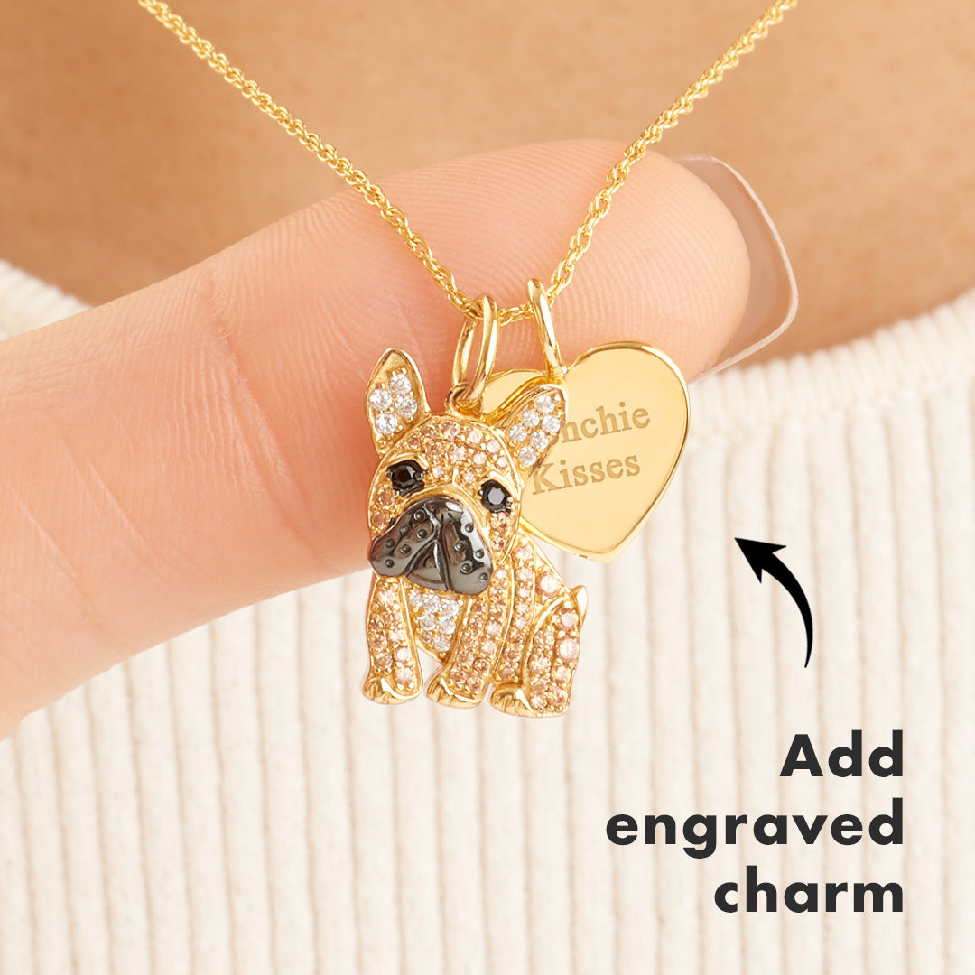 Believe by brilliance french bulldog necklace best sale