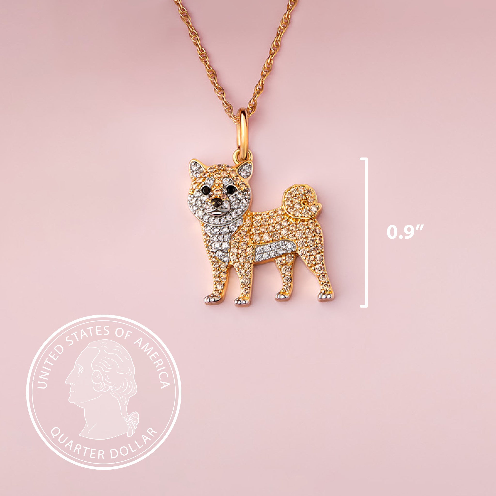 Shiba Inu Sterling Silver Pendant Necklace