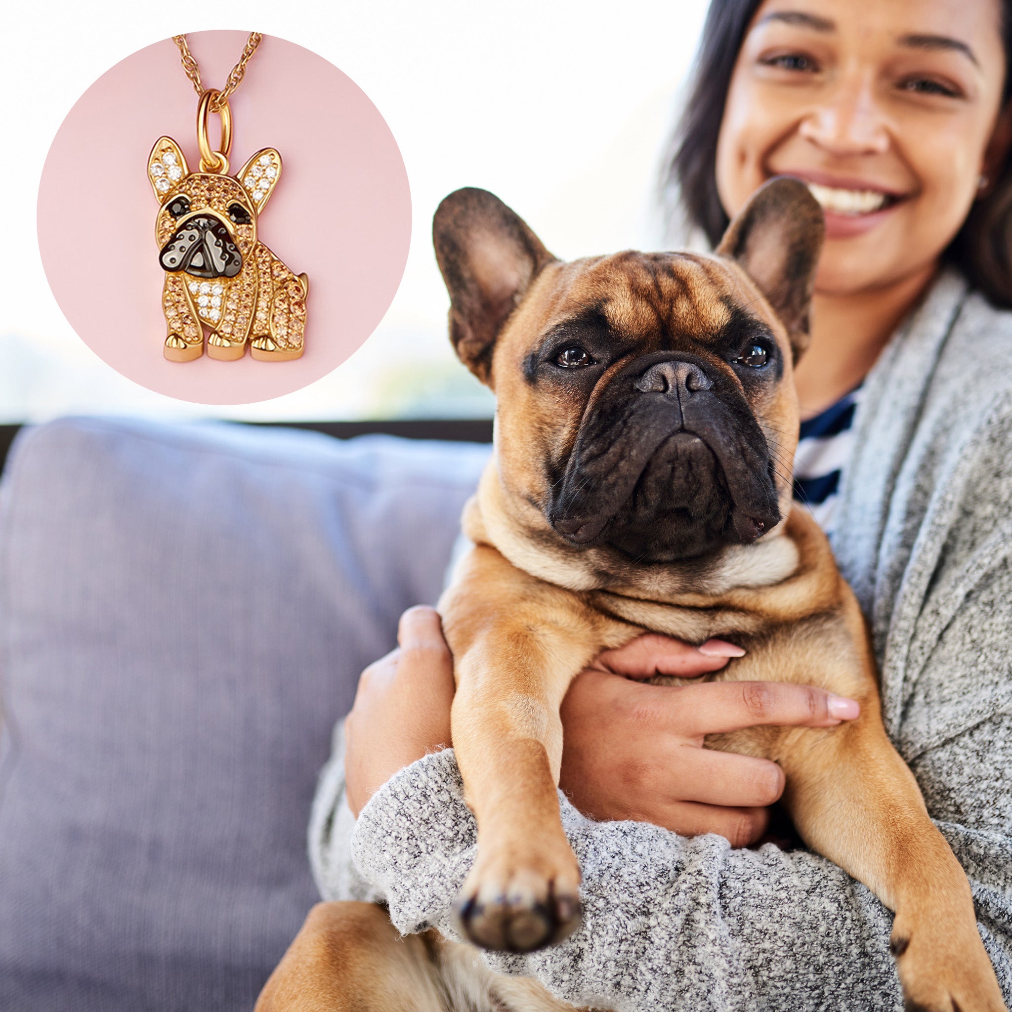 French bulldog 2024 gold necklace