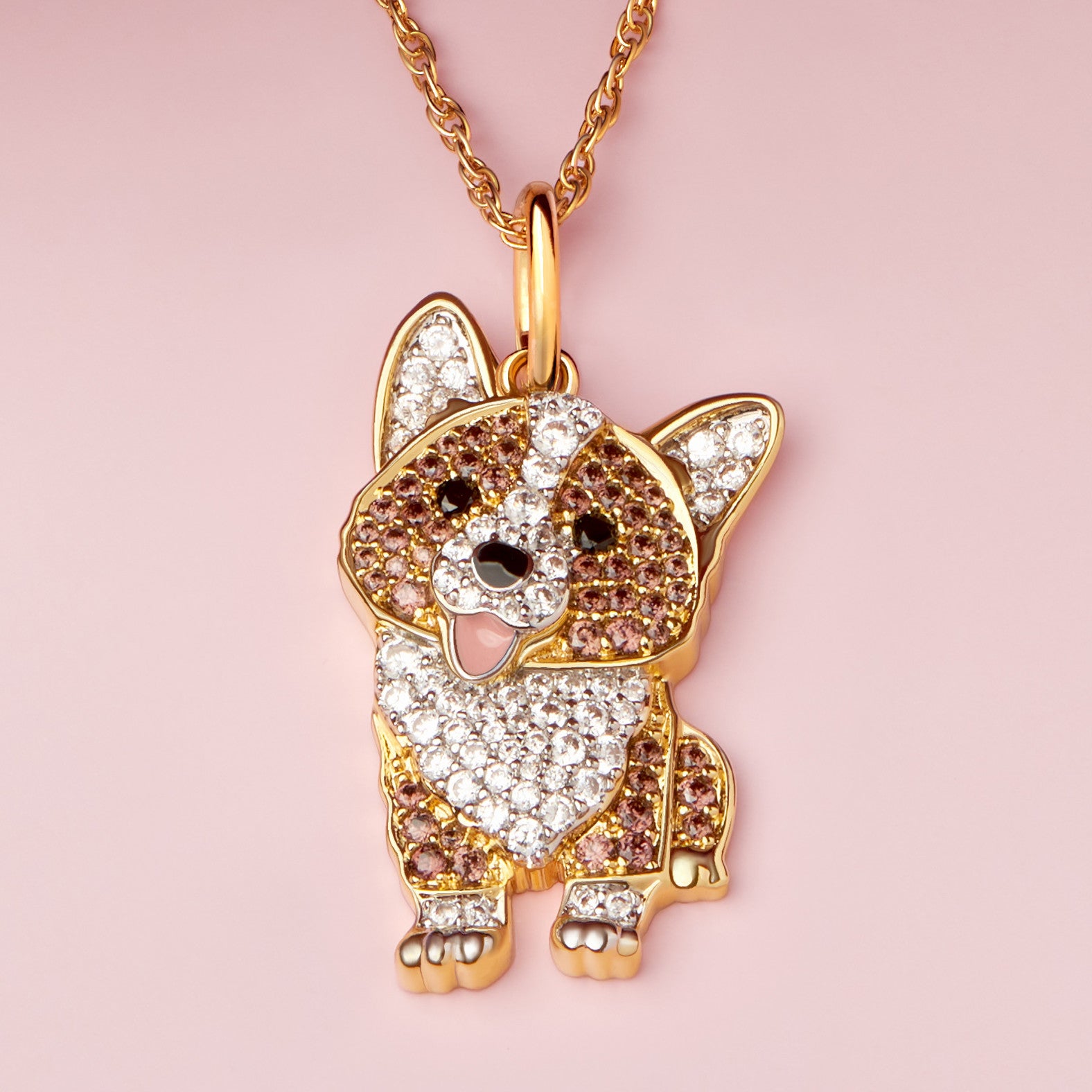 Gold deals corgi necklace