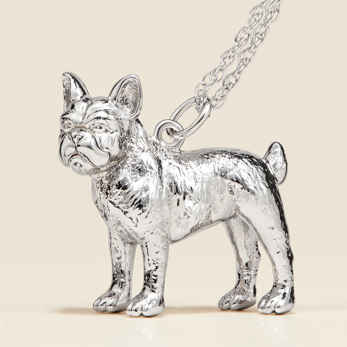 A necklace with a Boston Terrier dog. A new collection with the geometric  dog
